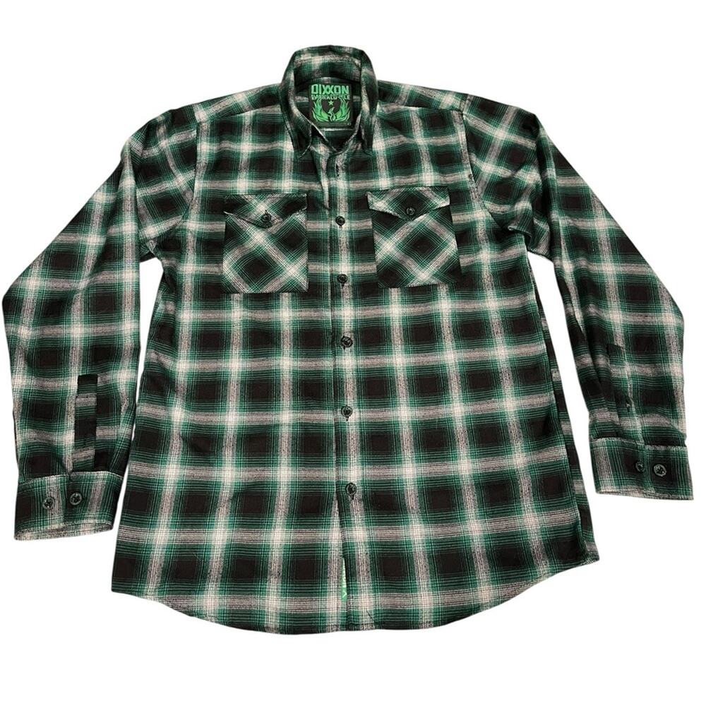 DIXXON Men's Green Plaid Shirt Size:M